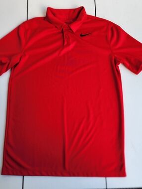 Nike Golf Polo Shirt Top Dri Fit Youth XL Red M6
